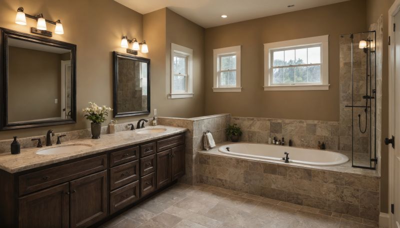 Modern Bathroom with Double Vanities